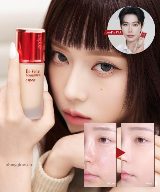 LeoJ推介～韓國 espoir X Winter 25年新版 Be Velvet Foundation SPF20 PA++ 隱沒毛孔72小時持久防水柔霧粉底液 - 10色選擇