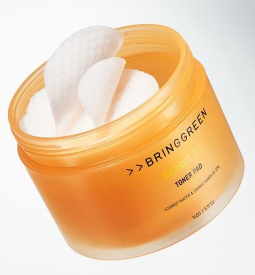 韓國 Clean beauty Bring Green Carrot Vita Toner Pad 胡蘿蔔維C明亮淨肌爽膚棉片 - 60片裝