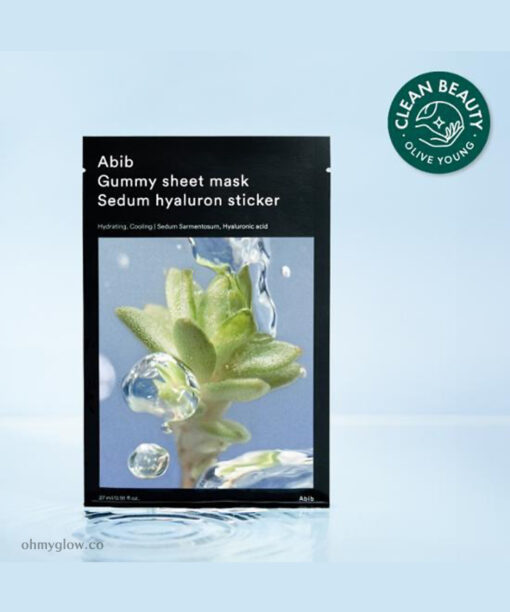 10分鐘肌膚密集注水～韓國 Abib Gummy Sheet Mask Sedum Hyaluron Sticker 香口膠景天透明質酸保濕面膜 一盒10片