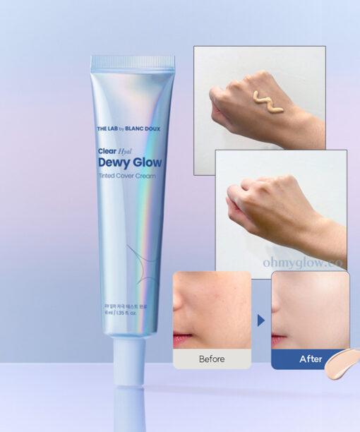韓國平價彩妝。Daiso X The Lab by Blanc Doux Clear Hyal Dewy Glow Tinted Cover Cream 保濕透亮潤色素顏霜